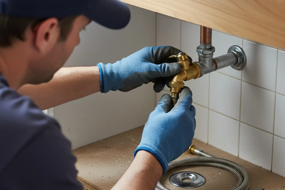 Shutoff valve and fitting work during Emergency Plumbing in Loveville